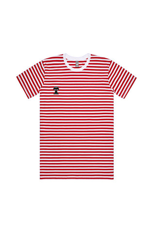 White Red Stripe Tee